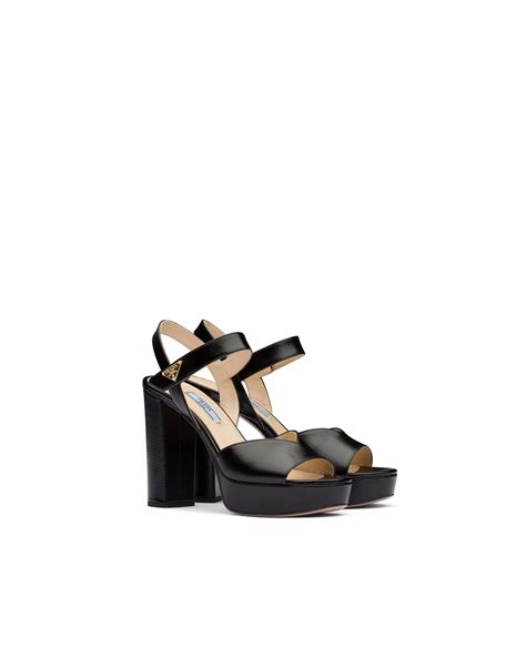 prada plateau sandalen schwarz|Prada shoes for women.